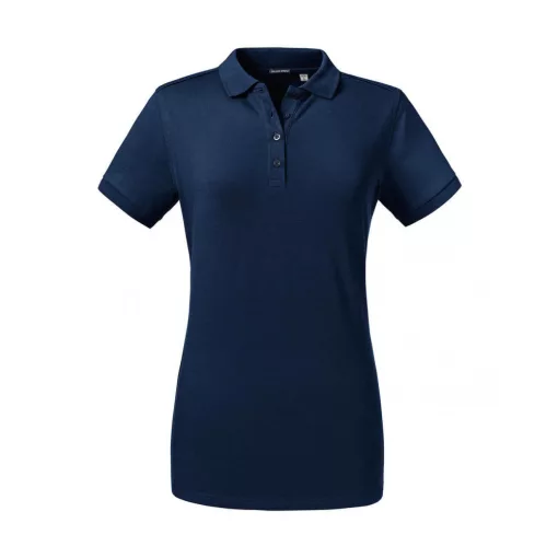Női rövid ujjú galléros póló Russell Europe Ladies' Tailored Stretch Polo L, Sötétkék (navy)