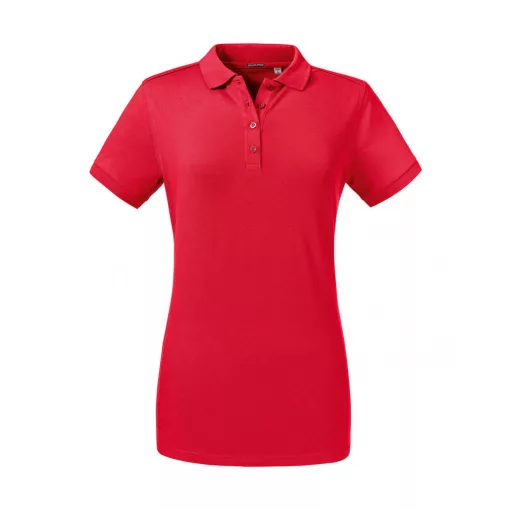 Női rövid ujjú galléros póló Russell Europe Ladies' Tailored Stretch Polo S, Piros