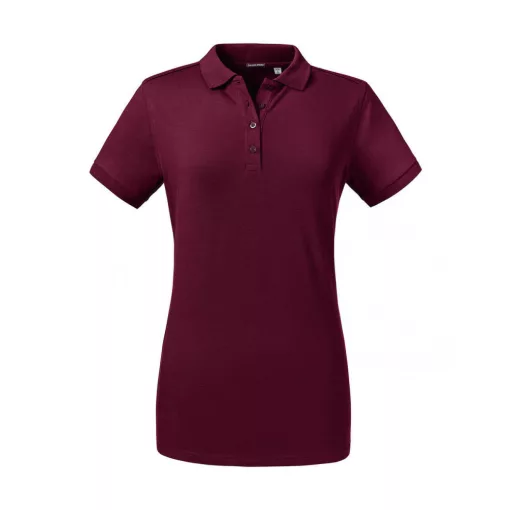 Női rövid ujjú galléros póló Russell Europe Ladies' Tailored Stretch Polo XL, Burgundi vörös