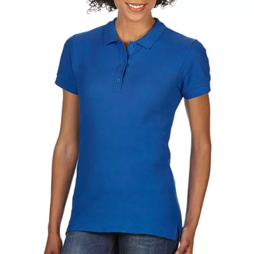 Női Galléros póló  Rövid ujjú Gildan Premium Cotton Ladies' Double Piqué Polo   Királykék   ure