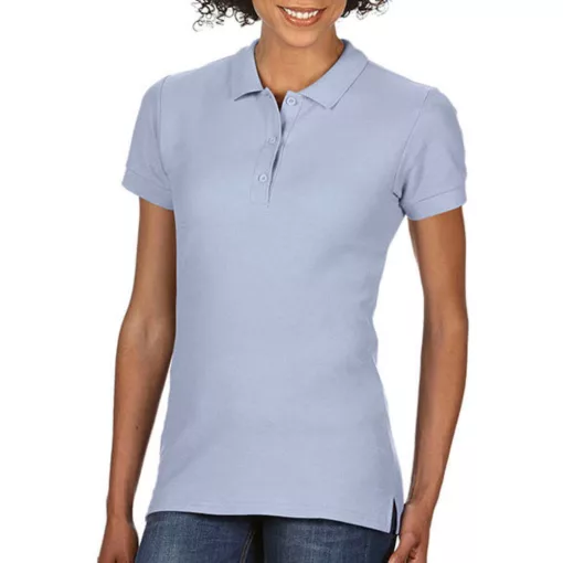 Női Galléros póló  Rövid ujjú Gildan Premium Cotton Ladies' Double Piqué Polo   Világos kék   u