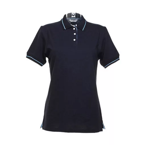 Női galléros póló  rövid ujjú Kustom Kit St. Mellion Polo   Fehér/Sötétkék navy   urespolo.hu