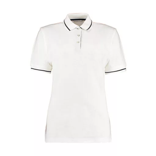 Női galléros póló  rövid ujjú Kustom Kit St. Mellion Polo   Fehér/Sötétkék navy   urespolo.hu