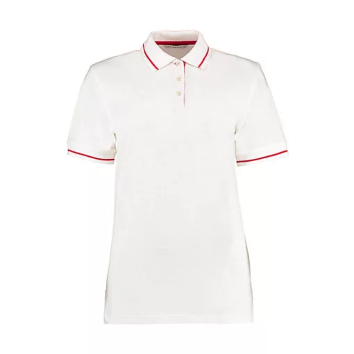 Női galléros póló  rövid ujjú Kustom Kit St. Mellion Polo   Fehér/Piros   urespolo.hu