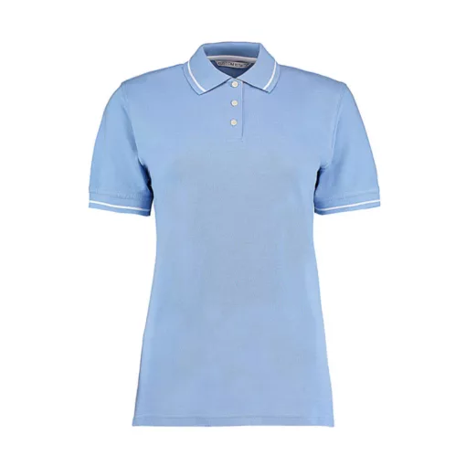 Női galléros póló  rövid ujjú Kustom Kit St. Mellion Polo   Világos kék/fehér   urespolo.hu