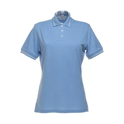 Női galléros póló  rövid ujjú Kustom Kit St. Mellion Polo   Világos kék/fehér   urespolo.hu