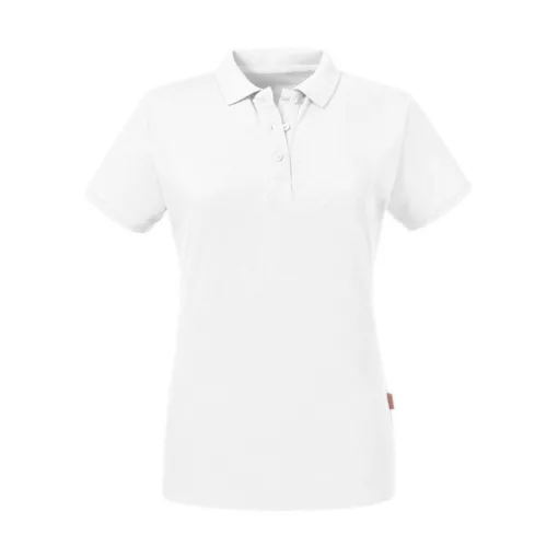 Női rövid ujjú organikus galléros póló Russell Europe Ladies\' Pure Organic Polo XS, Fehér