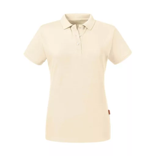 Női rövid ujjú organikus galléros póló Russell Europe Ladies' Pure Organic Polo XS, Naturál