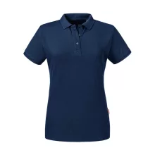 Női rövid ujjú organikus galléros póló Russell Europe Ladies' Pure Organic Polo XS, Sötétkék (n