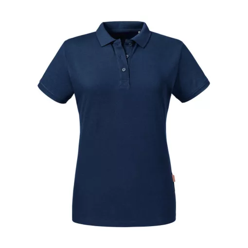 Női rövid ujjú organikus galléros póló Russell Europe Ladies' Pure Organic Polo XS, Sötétkék (n