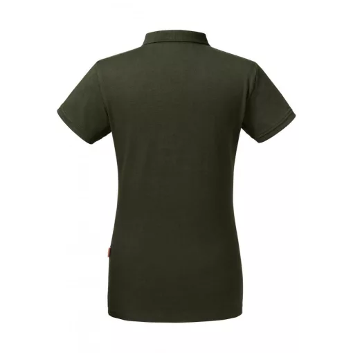 Női rövid ujjú organikus galléros póló Russell Europe Ladies\' Pure Organic Polo XS, Sötét oliva