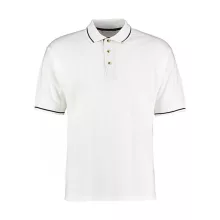 Férfi rövid ujjú galléros póló Kustom Kit Men\'s Classic Fit St. Mellion Polo S, Fehér/Sötétkék