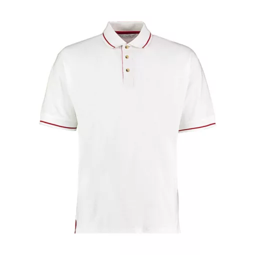 Férfi rövid ujjú galléros póló Kustom Kit Men's Classic Fit St. Mellion Polo 2XL, Fehér/Bright