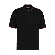 Férfi rövid ujjú galléros póló Kustom Kit Men's Classic Fit St. Mellion Polo 2XL, Fekete/Piros