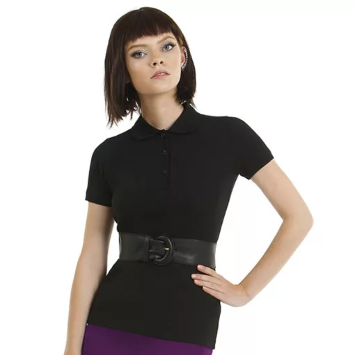 Női galléros póló  rövid ujjú B&C Safran Timeless Women - PW457   Fehér   urespolo.hu