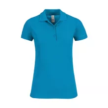 Női galléros póló  rövid ujjú B&C Safran Timeless Women - PW457   Atoll kék   urespolo.hu