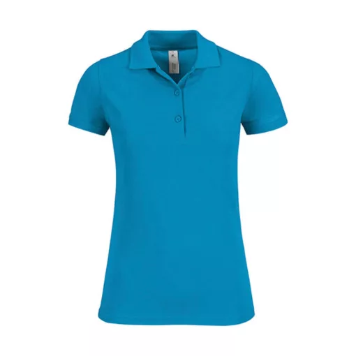 Női galléros póló  rövid ujjú B&C Safran Timeless Women - PW457   Atoll kék   urespolo.hu