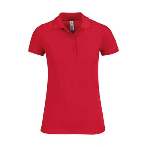 Női galléros póló  rövid ujjú B&C Safran Timeless Women - PW457   Piros   urespolo.hu