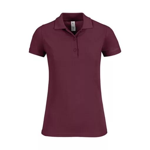 Női galléros póló  rövid ujjú B&C Safran Timeless Women - PW457   Burgundi vörös   urespolo.hu