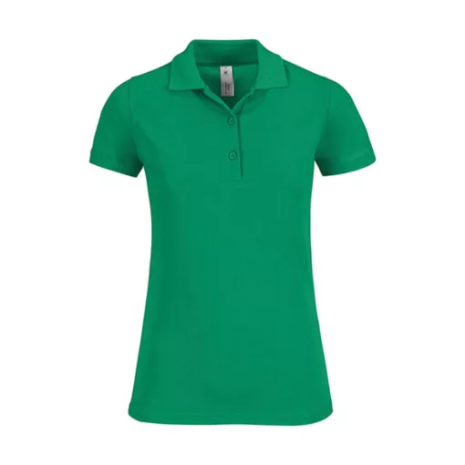 Női galléros póló  rövid ujjú B&C Safran Timeless Women - PW457   Kelly zöld   urespolo.hu