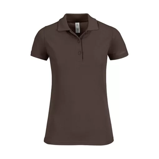 Női galléros póló  rövid ujjú B&C Safran Timeless Women - PW457   Barna   urespolo.hu