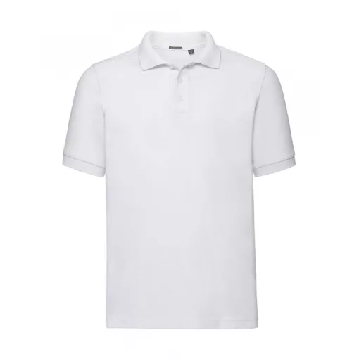Férfi rövid ujjú felső Russell Europe Men's Tailored Stretch Polo 3XL, Fehér