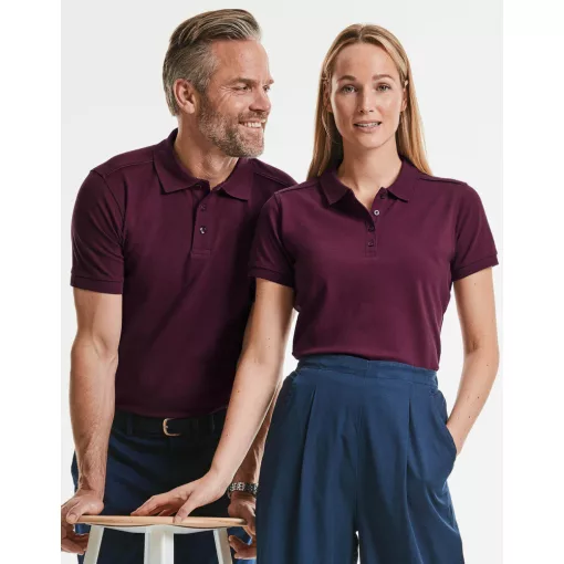 Férfi rövid ujjú felső Russell Europe Men\'s Tailored Stretch Polo S, Fekete