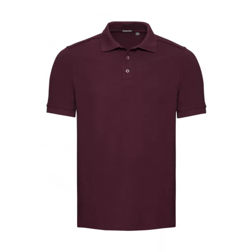 Férfi rövid ujjú felső Russell Europe Men's Tailored Stretch Polo L, Burgundi vörös