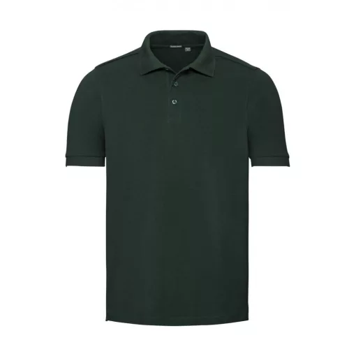 Férfi rövid ujjú felső Russell Europe Men's Tailored Stretch Polo M, Sötétzöld