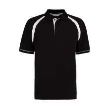 Férfi rövid ujjú galléros póló Kustom Kit Classic Fit Oak Hill Polo L, Fekete/Fehér
