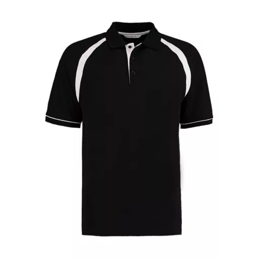 Férfi rövid ujjú galléros póló Kustom Kit Classic Fit Oak Hill Polo XL, Fekete/Fehér
