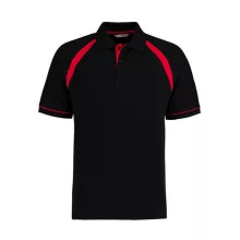 Férfi rövid ujjú galléros póló Kustom Kit Classic Fit Oak Hill Polo L, Fekete/Bright Piros
