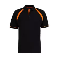 Férfi rövid ujjú galléros póló Kustom Kit Classic Fit Oak Hill Polo 2XL, Fekete/Narancssárga