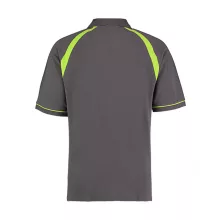 Férfi rövid ujjú galléros póló Kustom Kit Classic Fit Oak Hill Polo L, Szénszürke/Lime zöld