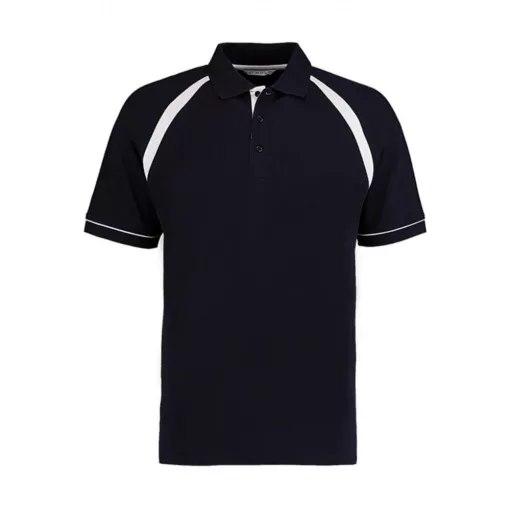 Férfi rövid ujjú galléros póló Kustom Kit Classic Fit Oak Hill Polo L, Sötétkék navy/fehér