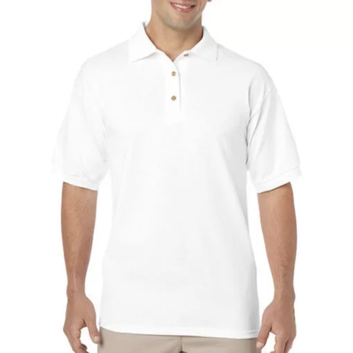 Uniszex Galléros póló  Rövid ujjú Gildan DryBlend Adult Jersey Polo   Fehér   urespolo.hu