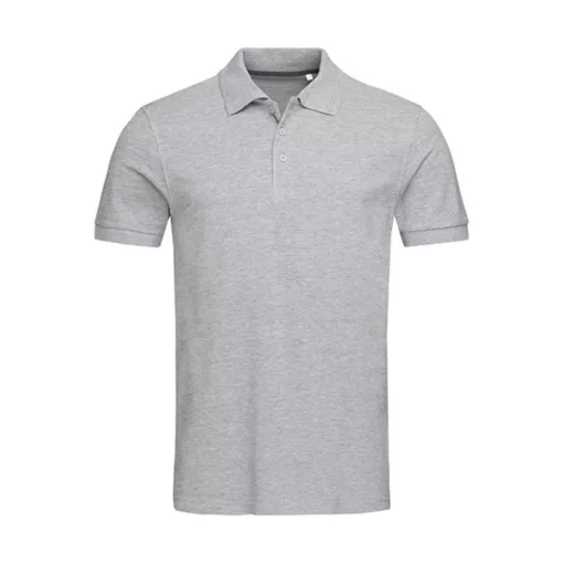 Férfi galléros póló  rövid ujjú Stedman Harper Polo Heather szürke   urespolo.hu