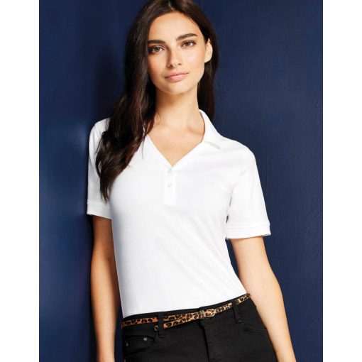 Női rövid ujjú galléros póló Kustom Kit Women\'s Regular Fit Comfortec V Neck Polo XS, Málna