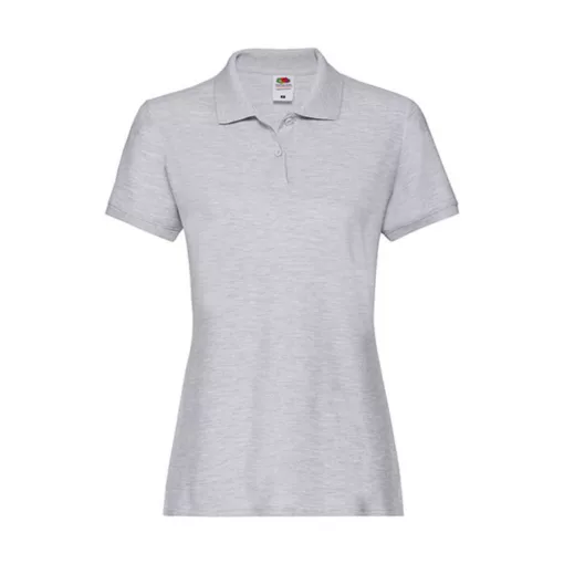 Női Galléros póló  Rövid ujjú Fruit of the Loom Premium Polo Lady-Fit   Heather szürke   urespo