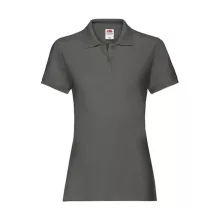 Női Galléros póló  Rövid ujjú Fruit of the Loom Premium Polo Lady-Fit   Világos grafitszürke