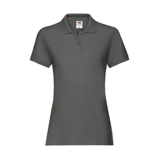 Női Galléros póló  Rövid ujjú Fruit of the Loom Premium Polo Lady-Fit   Világos grafitszürke