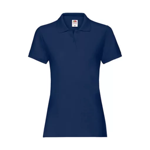 Női Galléros póló  Rövid ujjú Fruit of the Loom Premium Polo Lady-Fit   Sötétkék (navy)   uresp