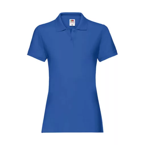 Női Galléros póló  Rövid ujjú Fruit of the Loom Premium Polo Lady-Fit   Király kék   urespolo.h