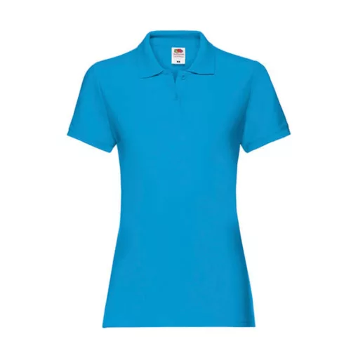 Női Galléros póló  Rövid ujjú Fruit of the Loom Premium Polo Lady-Fit   Azur kék   urespolo.hu