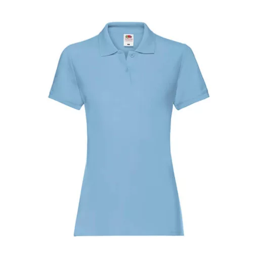 Női Galléros póló  Rövid ujjú Fruit of the Loom Premium Polo Lady-Fit   Ég kék   urespolo.hu