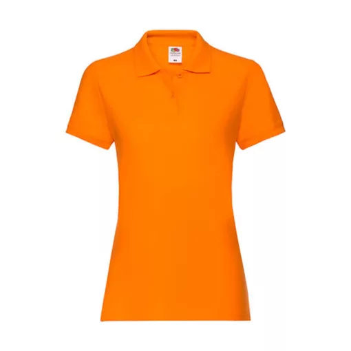 Női Galléros póló  Rövid ujjú Fruit of the Loom Premium Polo Lady-Fit   Narancssárga   urespolo