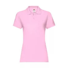 Női Galléros póló  Rövid ujjú Fruit of the Loom Premium Polo Lady-Fit   Világos rózsaszín (pink