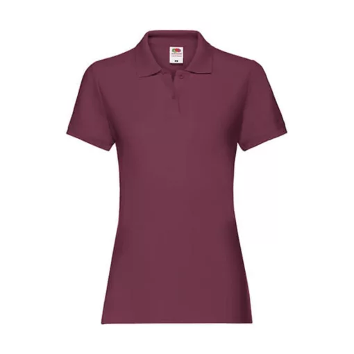 Női Galléros póló  Rövid ujjú Fruit of the Loom Premium Polo Lady-Fit   Burgundi vörös   urespo