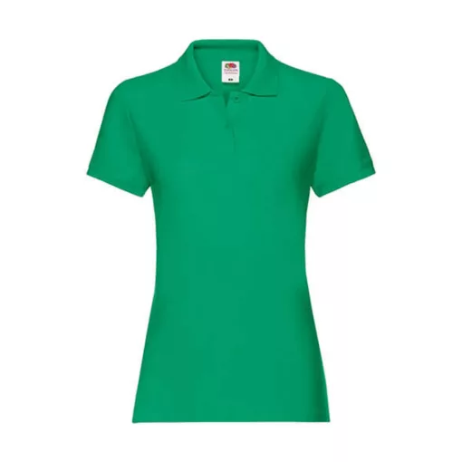 Női Galléros póló  Rövid ujjú Fruit of the Loom Premium Polo Lady-Fit   Kelly zöld   urespolo.h