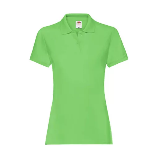Női Galléros póló  Rövid ujjú Fruit of the Loom Premium Polo Lady-Fit   Lime zöld   urespolo.hu